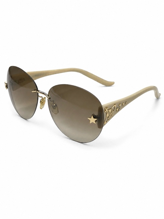 Vivienne Westwood Rimless Star Aviator Sunglasses Gradient Y2K main image 5